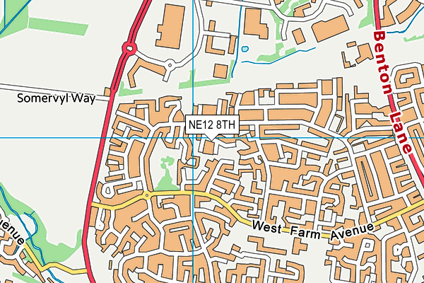 NE12 8TH map - OS VectorMap District (Ordnance Survey)