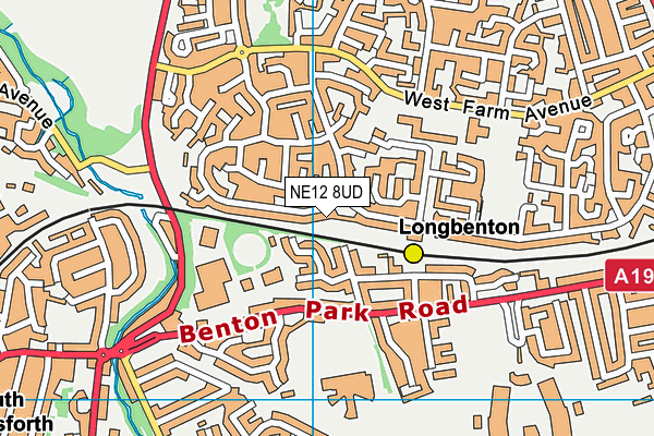 NE12 8UD map - OS VectorMap District (Ordnance Survey)