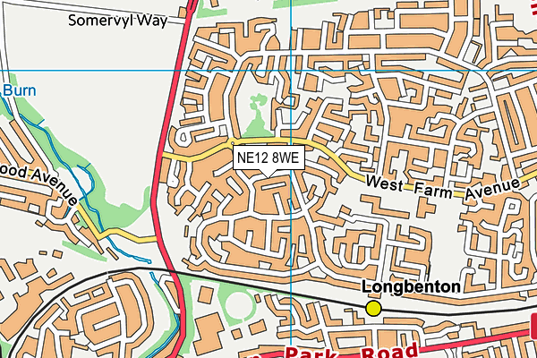 NE12 8WE map - OS VectorMap District (Ordnance Survey)