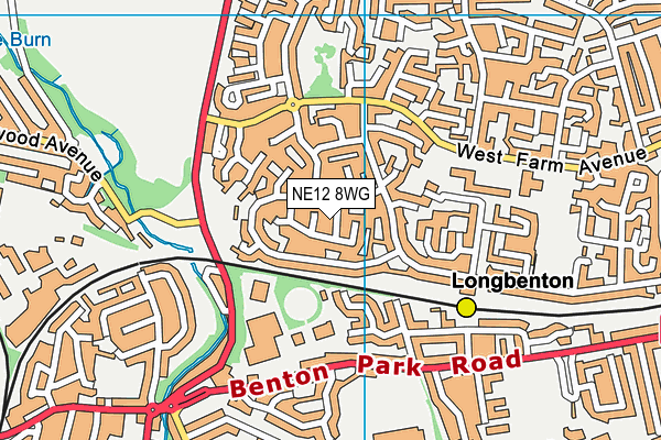 NE12 8WG map - OS VectorMap District (Ordnance Survey)