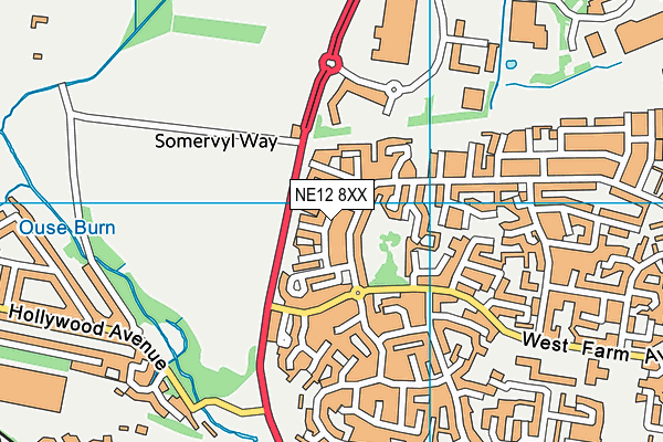 NE12 8XX map - OS VectorMap District (Ordnance Survey)