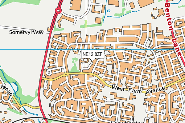 NE12 8ZF map - OS VectorMap District (Ordnance Survey)
