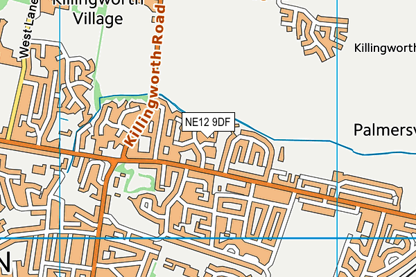 NE12 9DF map - OS VectorMap District (Ordnance Survey)