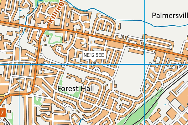 NE12 9EE map - OS VectorMap District (Ordnance Survey)