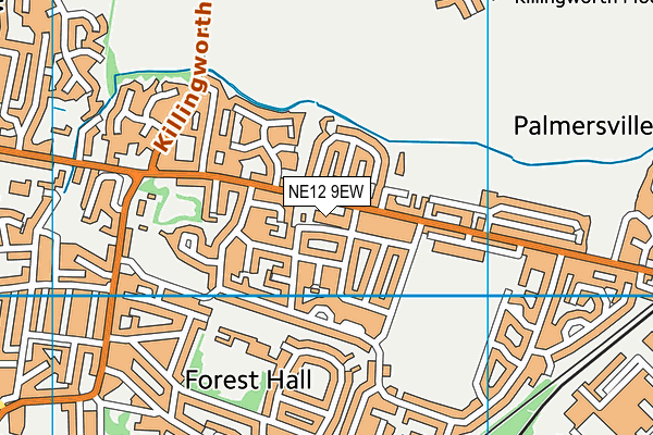 NE12 9EW map - OS VectorMap District (Ordnance Survey)