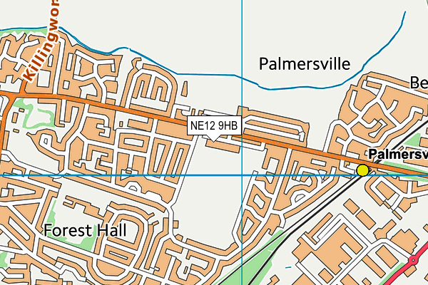 NE12 9HB map - OS VectorMap District (Ordnance Survey)