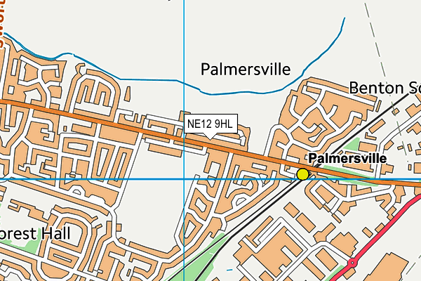 NE12 9HL map - OS VectorMap District (Ordnance Survey)