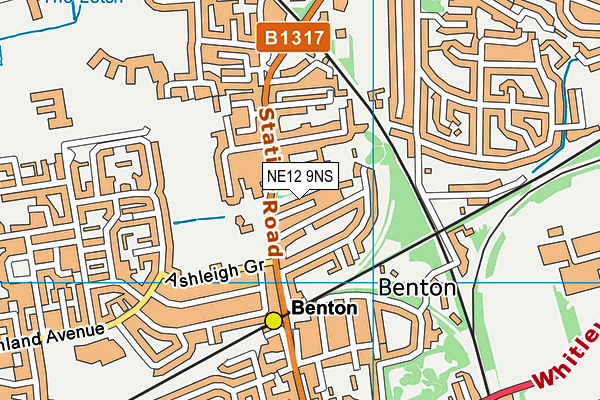 NE12 9NS map - OS VectorMap District (Ordnance Survey)