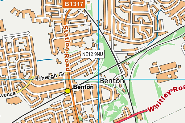 NE12 9NU map - OS VectorMap District (Ordnance Survey)