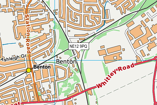 NE12 9PQ map - OS VectorMap District (Ordnance Survey)