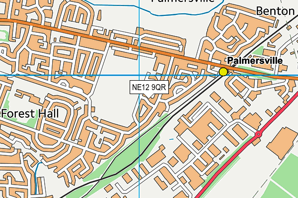 NE12 9QR map - OS VectorMap District (Ordnance Survey)