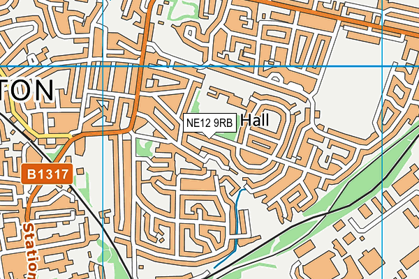 NE12 9RB map - OS VectorMap District (Ordnance Survey)