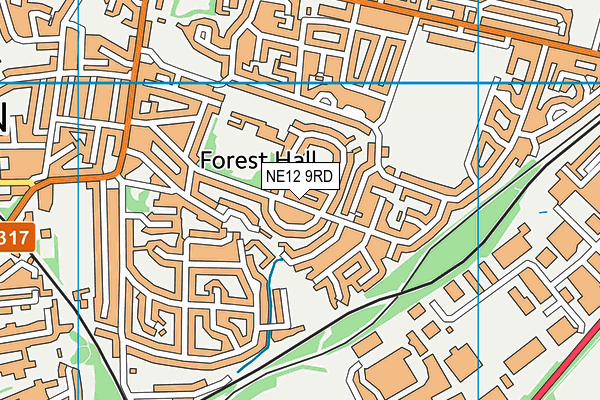 NE12 9RD map - OS VectorMap District (Ordnance Survey)