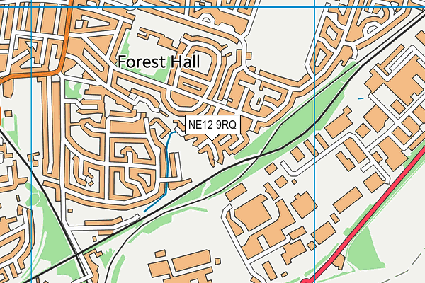 NE12 9RQ map - OS VectorMap District (Ordnance Survey)