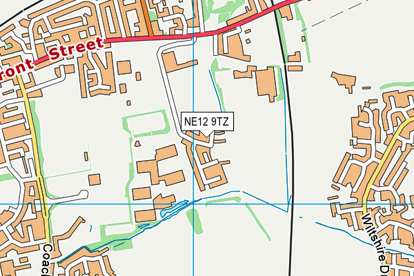 NE12 9TZ map - OS VectorMap District (Ordnance Survey)