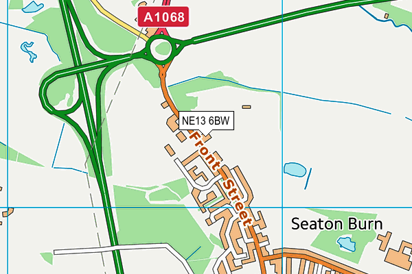 Seaton Burn Recreation Ground map (NE13 6BW) - OS VectorMap District (Ordnance Survey)