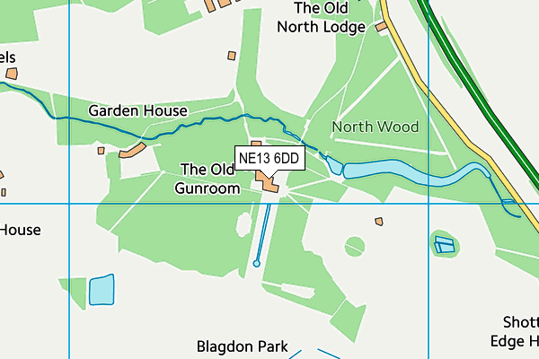 NE13 6DD map - OS VectorMap District (Ordnance Survey)