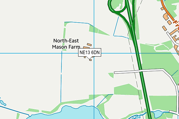 NE13 6DN map - OS VectorMap District (Ordnance Survey)