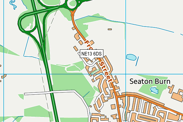 Brenkley School map (NE13 6DS) - OS VectorMap District (Ordnance Survey)