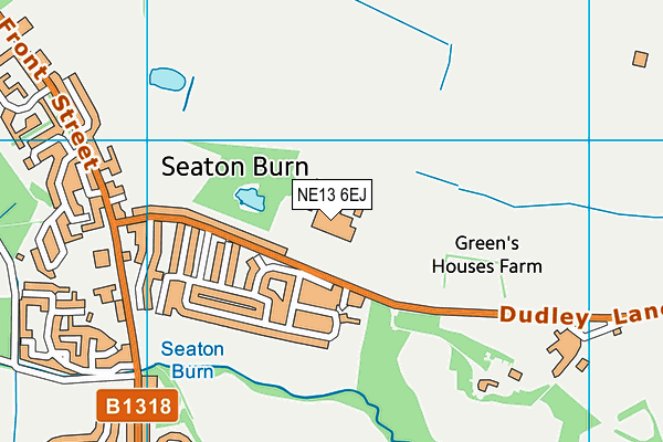 Seaton Burn College map (NE13 6EJ) - OS VectorMap District (Ordnance Survey)