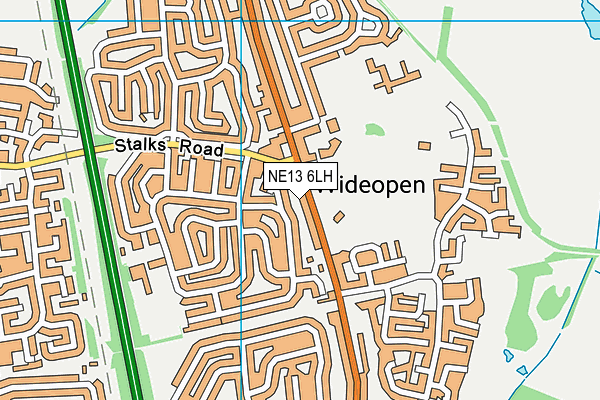 NE13 6LH map - OS VectorMap District (Ordnance Survey)