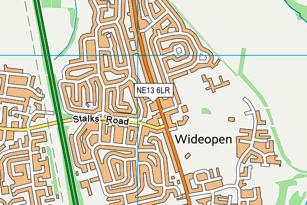 NE13 6LR map - OS VectorMap District (Ordnance Survey)