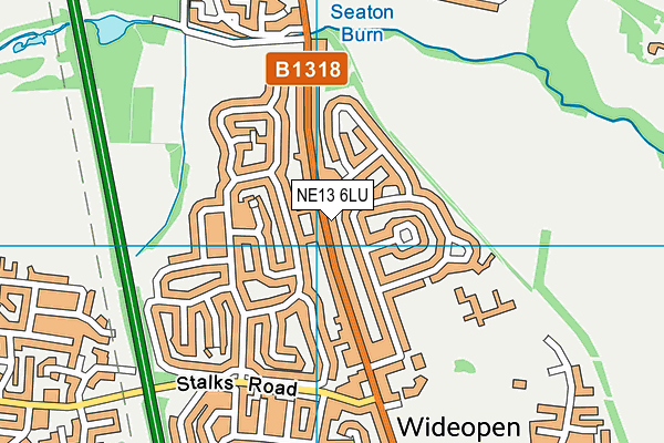 NE13 6LU map - OS VectorMap District (Ordnance Survey)