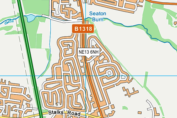 NE13 6NH map - OS VectorMap District (Ordnance Survey)