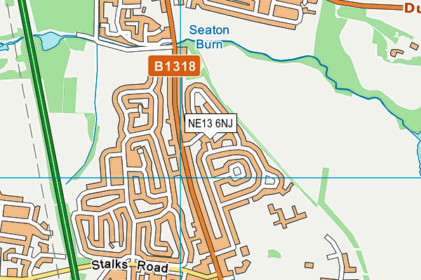 NE13 6NJ map - OS VectorMap District (Ordnance Survey)