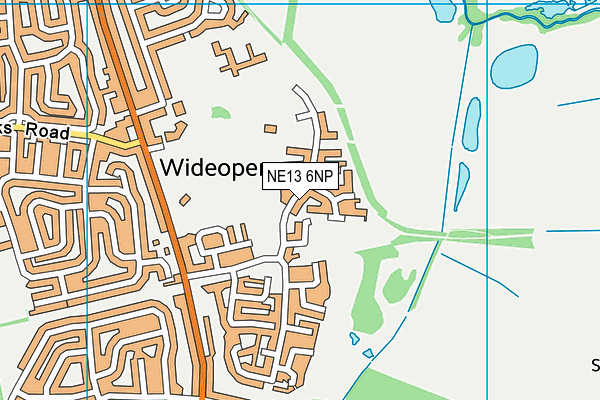 NE13 6NP map - OS VectorMap District (Ordnance Survey)