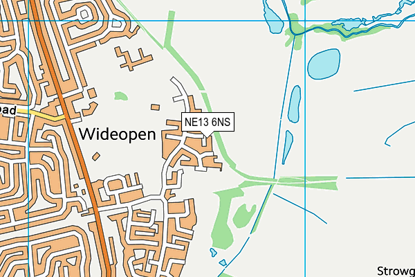 NE13 6NS map - OS VectorMap District (Ordnance Survey)