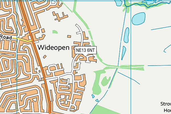 NE13 6NT map - OS VectorMap District (Ordnance Survey)
