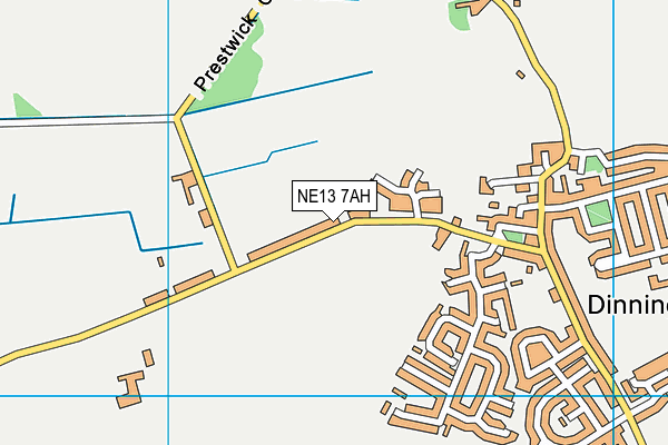 NE13 7AH map - OS VectorMap District (Ordnance Survey)