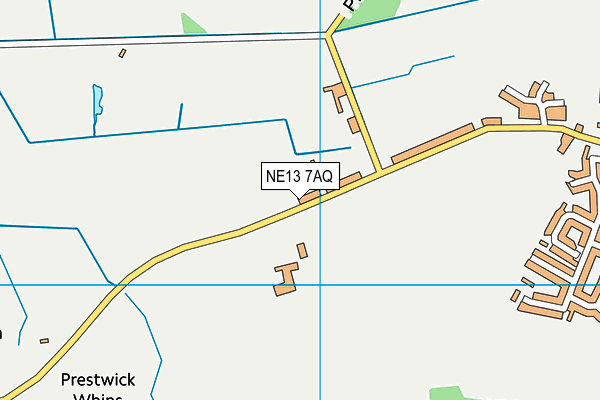 NE13 7AQ map - OS VectorMap District (Ordnance Survey)