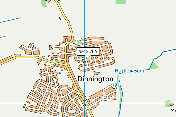 NE13 7LA map - OS VectorMap District (Ordnance Survey)