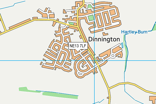 NE13 7LF map - OS VectorMap District (Ordnance Survey)