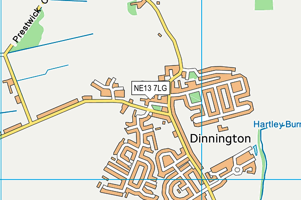 NE13 7LG map - OS VectorMap District (Ordnance Survey)