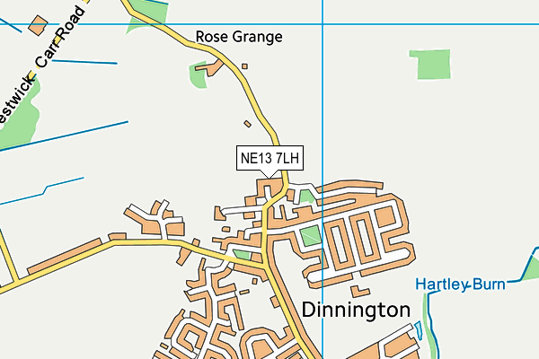NE13 7LH map - OS VectorMap District (Ordnance Survey)