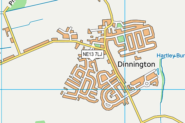 NE13 7LJ map - OS VectorMap District (Ordnance Survey)