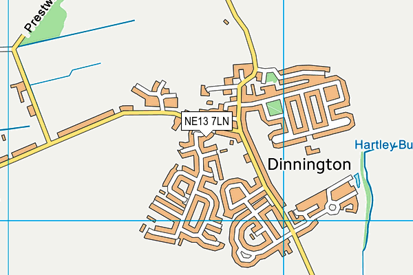 NE13 7LN map - OS VectorMap District (Ordnance Survey)