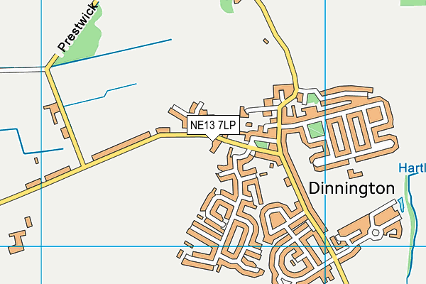 NE13 7LP map - OS VectorMap District (Ordnance Survey)