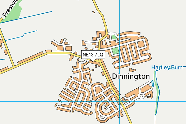 NE13 7LQ map - OS VectorMap District (Ordnance Survey)