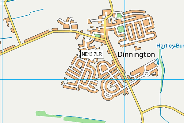 NE13 7LR map - OS VectorMap District (Ordnance Survey)
