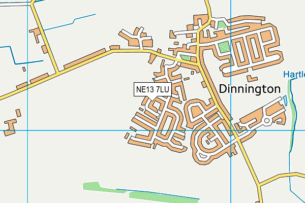 NE13 7LU map - OS VectorMap District (Ordnance Survey)