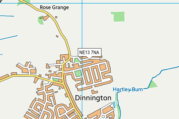 NE13 7NA map - OS VectorMap District (Ordnance Survey)