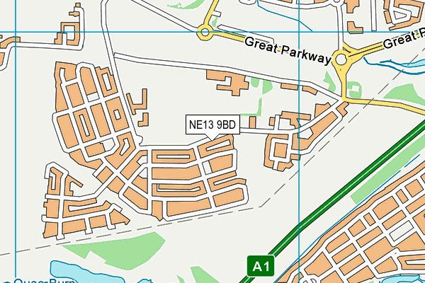 Great Park Community Centre map (NE13 9BD) - OS VectorMap District (Ordnance Survey)