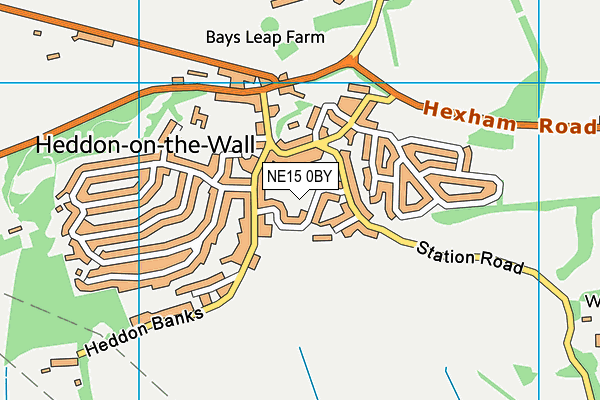 NE15 0BY map - OS VectorMap District (Ordnance Survey)