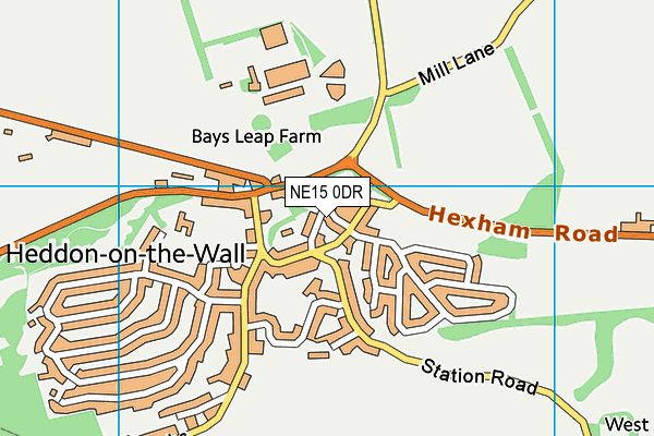 NE15 0DR map - OS VectorMap District (Ordnance Survey)