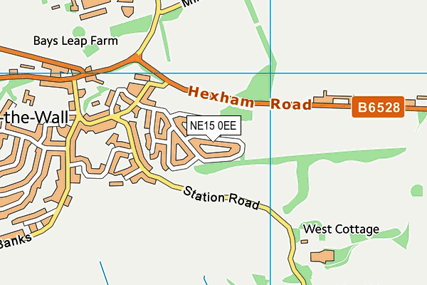 NE15 0EE map - OS VectorMap District (Ordnance Survey)