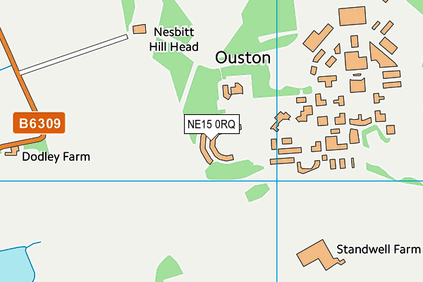 NE15 0RQ map - OS VectorMap District (Ordnance Survey)